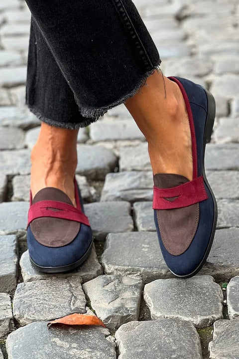 Siena | Mocassini Colorblock Blu Navy