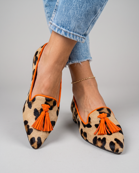 Livia | Mocassini a Punta Leopardati con Nappine