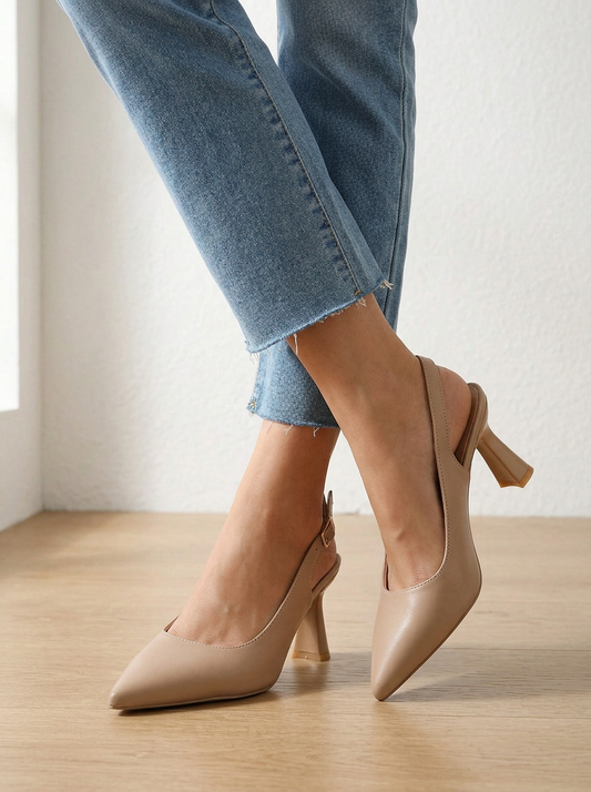 Sophia | Eleganti Décolleté Slingback Bianco Beige