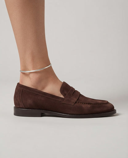 Bianca | Mocassini Penny in Camoscio