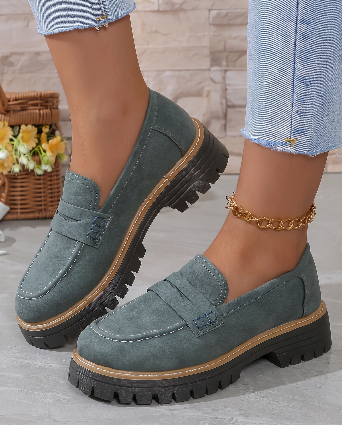 Elisa | Mocassini Platform con Tacco Largo