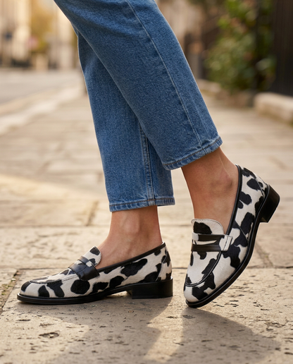 Nives | Mocassini Penny Stampa Mucca