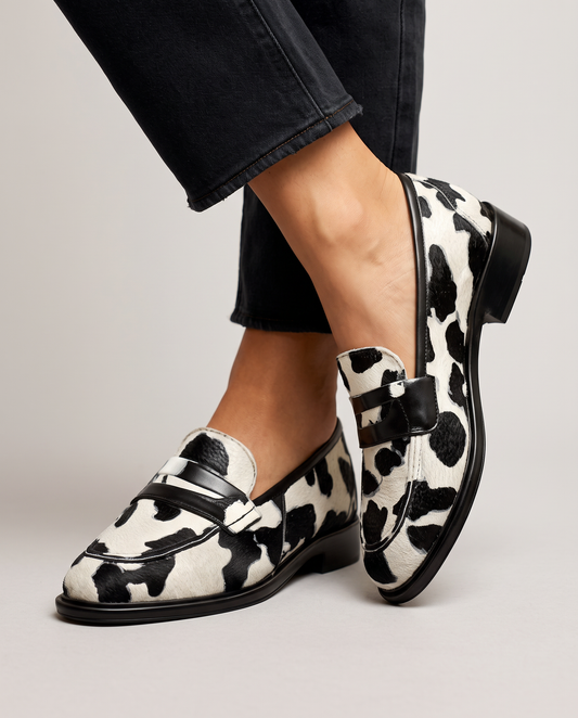 Nives | Mocassini Penny Stampa Mucca