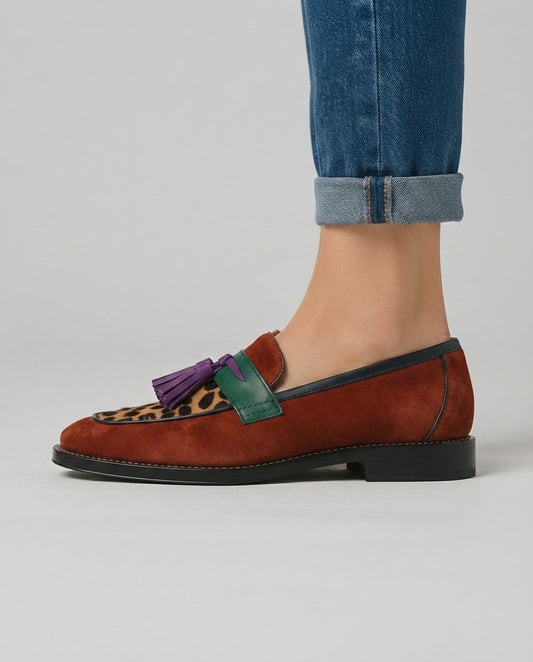 Matilde | Mocassini Colorblock con Inserto Leopardato