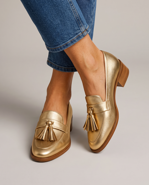 Dorotea | Mocassini Oro con Nappine