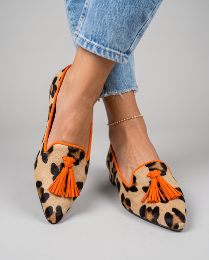 Livia | Mocassini a Punta Leopardati con Nappine