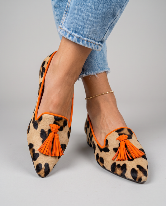 Livia | Mocassini a Punta Leopardati con Nappine