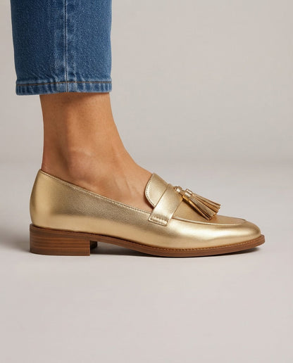 Dorotea | Mocassini Oro con Nappine