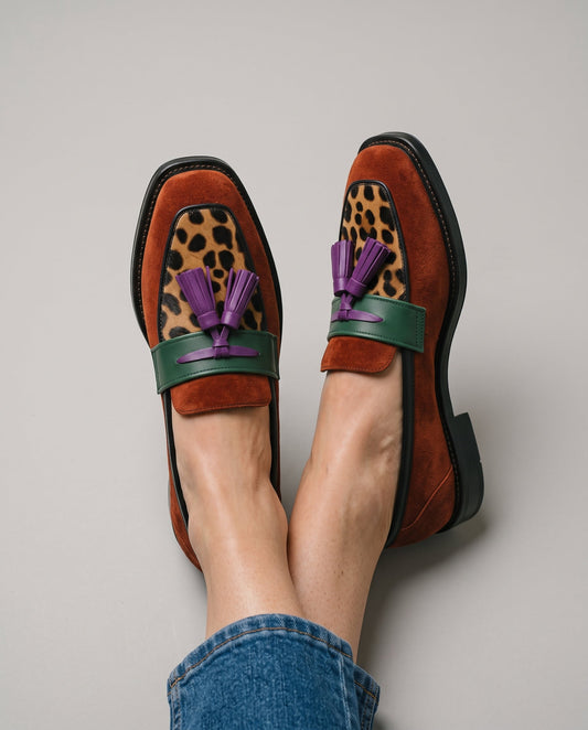 Matilde | Mocassini Colorblock con Inserto Leopardato