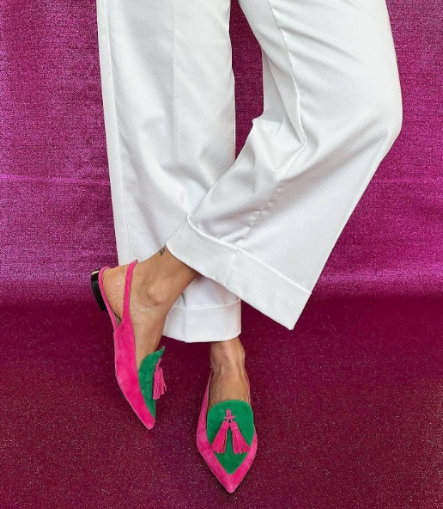 Elena | Slingback Fucsia e Verde